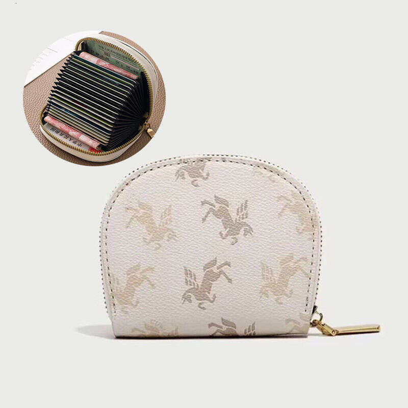 Unicorn Card Holder - Slim PU Wallet with 11/18 Card Slots in Beige & Brown, Lightweight Money Organizer