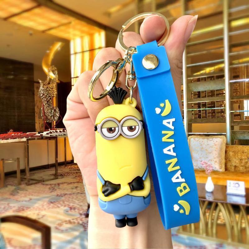 Cartoon Playful Bob Kevin Stuart Minion Pendant Keychain Bag Charm Claw Machine Gift