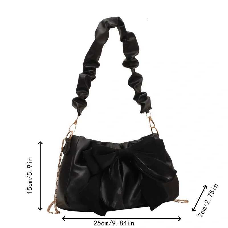 Fashion casual chain crossbody cute bow shoulder bag underarm bag Y250730