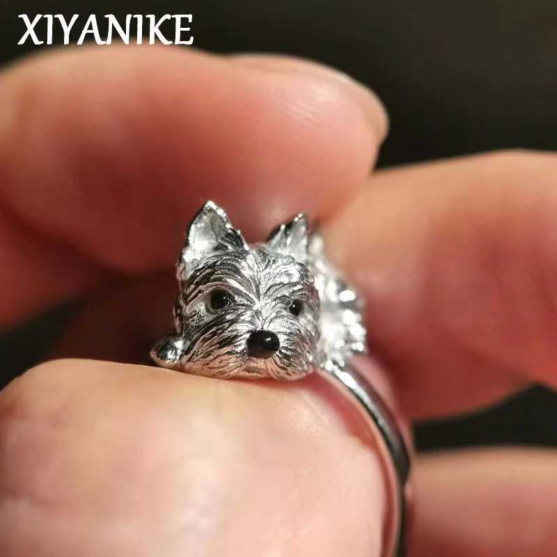 XIYANIKE Cute Dog Pet Open Rings For Women Retro Animal Fashion New Year Jewelry Accessories Valentine Day Gift Party Rings y250730