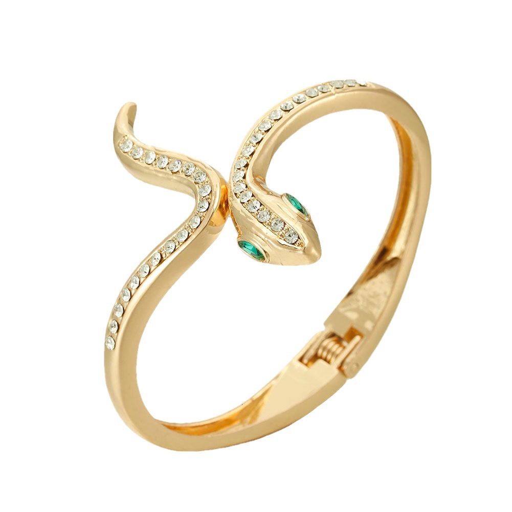 Designer Bracelet Snake Limited Edition Bracelet With Inlaid Diamonds Snake Bone Shape Bracelet Cross-border Open Madam Spring Bracelet Fashion Export