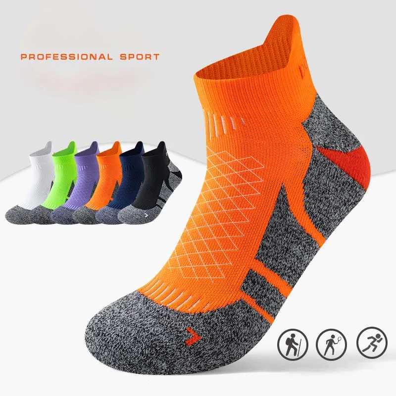2025 Professional Marathon Running Socks Men Women Sports Fitness Thickened Cushioned Short Tube Low Cut Boat Ankle Socks Z250731