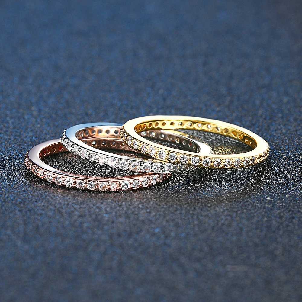 Zhouyang Small Cute Dainty Rings for Women Full Round Zircon Female Ring Finger Accessories Gold Color Jewelry Korean Gifts R638 y250730