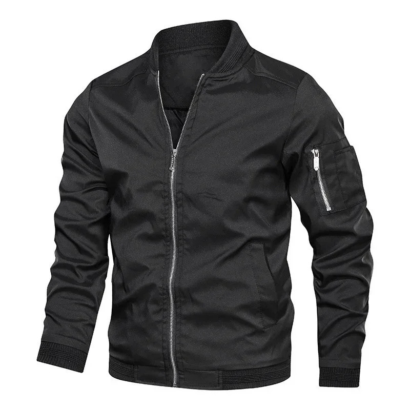 Mens Cargo Zippered Jacket Casual Street Multi Pocket Work Slim Fit Pilot Baseball Suit Clothing 250730