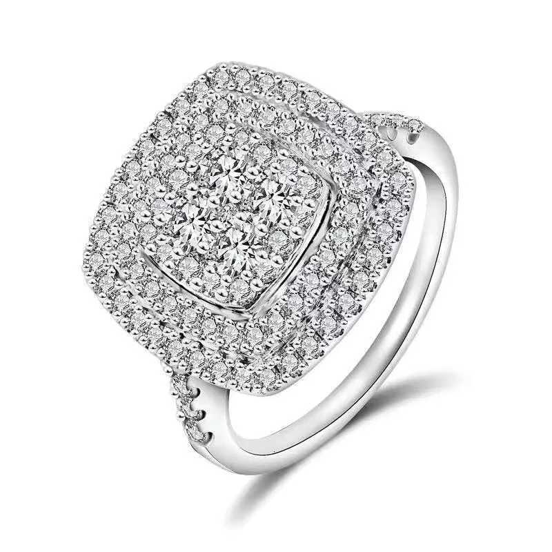 925 Sterling Silver Square Moissanite Ring as a Jewelry Gift for Womens Engagement Party y250730