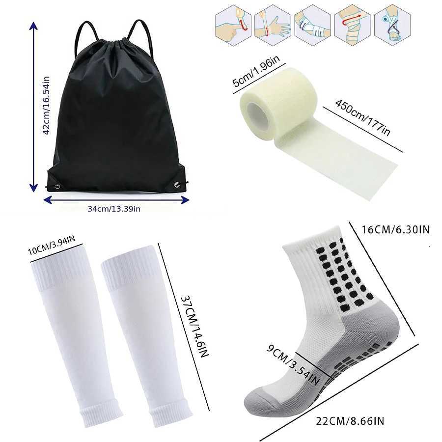 4PCS Set Non-Slip Viscose Football Socks with Drawstring Bag for Men Women Outdoor Sports Running Basketball Leg Bandage Z250731