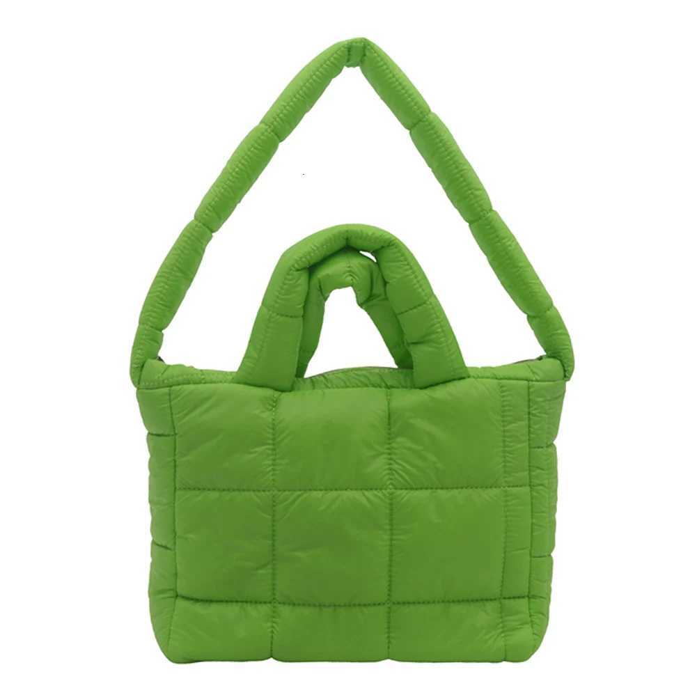 Women Quilted Shoulder Bag Large Capacity Puffer Tote Handbag Solid Color Quilted Top Handle Bag Ladies Commute Bag Y250730