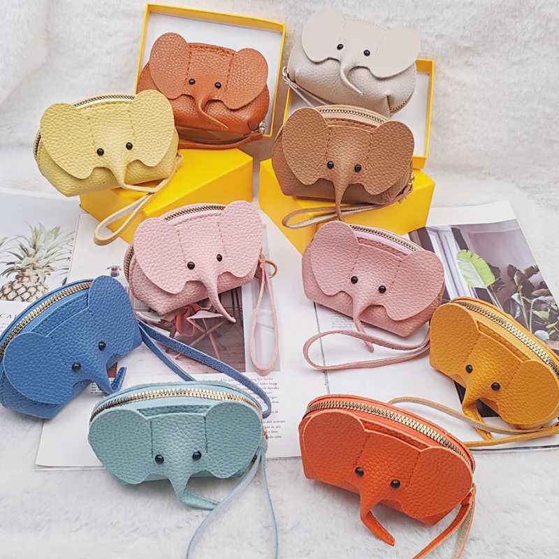 1pcs PU Leather Elephant Money Bag Women Coin Purse With Key Ring Multifunctional Zipper Storage Bags Key Case Y250731