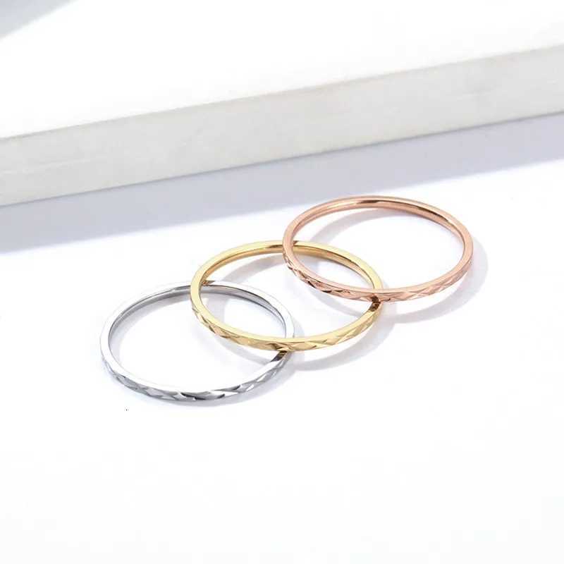 1mm Thin Stackable Ring Stainless Steel Faceted Knuckle Midi Ring for Women Girl Size 3-10 y250730