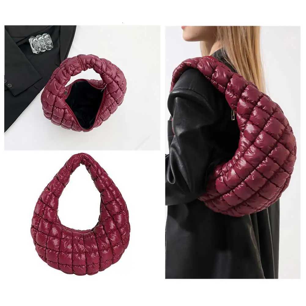 Women Padded Hobo Bag Versatile Soft Satchel Bag Lightweight Cloud Pleatd Bag Quilted Tote Handbag Fall Winter Purse Y250730