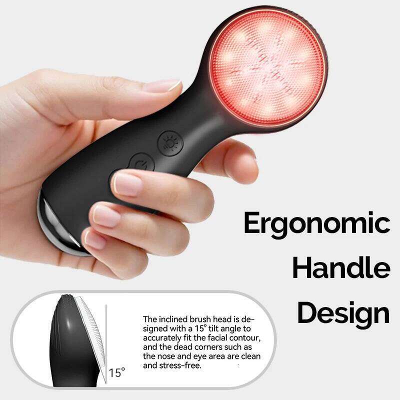 7 in 1 Facial Brush Device Silicone Deep Cleansing Face Scrubber Exfoliator Cleaner Vibration Massager IPX7 Waterproof