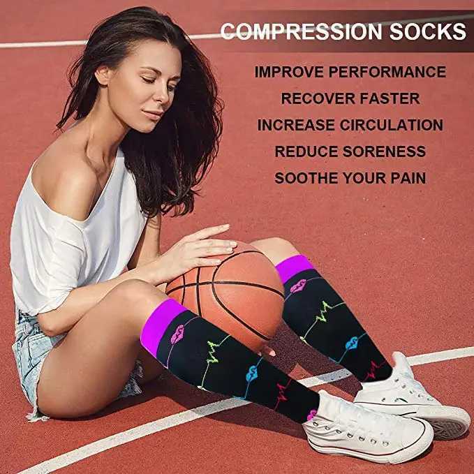 58 Styles Compression Socks Fit For Men Women Nurse Medical Edema Diabetes Varicose Veins Running Hiking Breathable Sports Socks Z250731