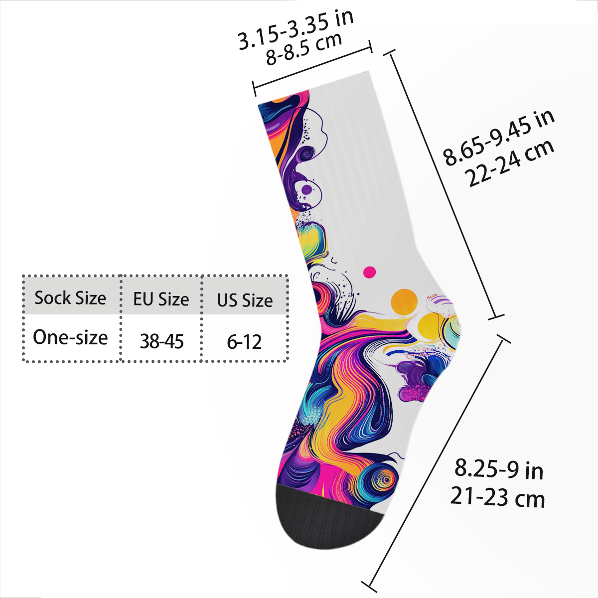 Colorful Psychedelic Swirl Unisex Tube Sock C125
