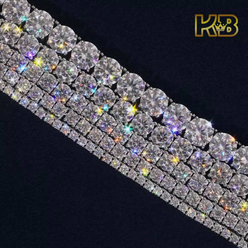 Bling Heart Tennis Necklace 4mm Moissanite Cuban Style Chain for Rappers Moissanite Pass Diamond Tester