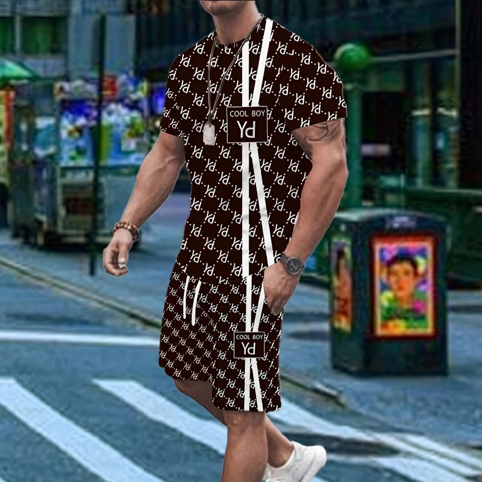 Hawaiian Style 3D Printed Mens Tshirt And Shorts Set Summer Everyday Mens Short Sleeves Outdoor Beach Suit Casual Shorts 250724