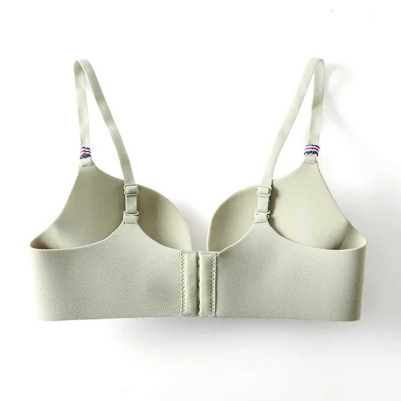 Sexy One Piece Bra Comfort Ice Silk Womens Underwear Adjustable Back Buckle Gathered Bralette Wireless Brassiere Z250730