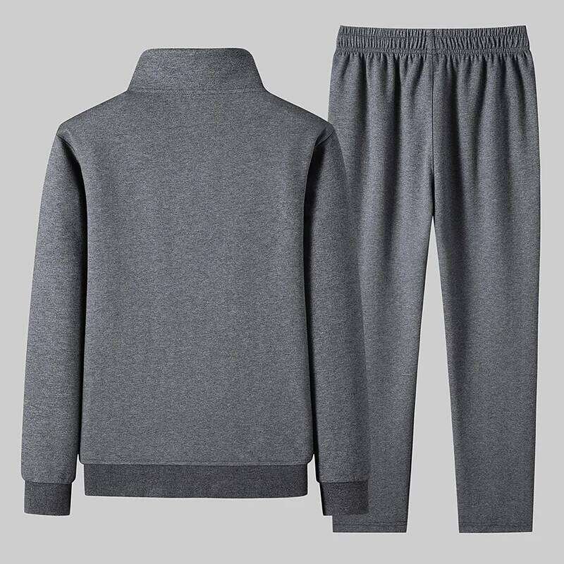 Autumn Winter Men Casual Sport Jogger Cotton Suits Mens Sportswear Fit Sweatsuit Tracksuit Man 2 Piece Set Male Big Size 8XL