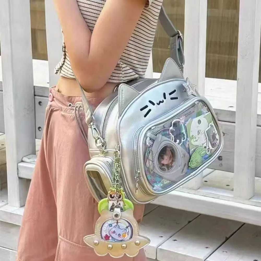 Pu KAWaii Itabag Travel Korean Clear Pocket Shoulder Bag Crossbody Bag Womens FAshion Backpacks Idol Doll Storage Bags Y250730