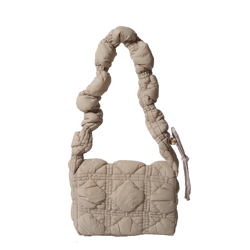 New Korean Style Pleated Cloud Fashion Crossbody Flap Small Square Versatile Down Jacket Bubble Shoulder Bag ddmymoon