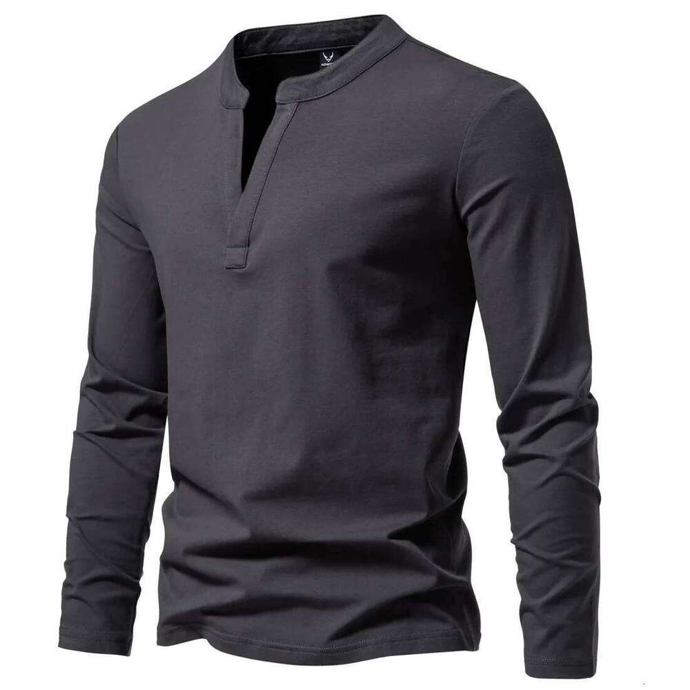 New Autumn Fashion Men's Shirt Solid Color Long-Sleeve Slim Fit Cotton Polo Casual Hip Hop Top Shirts 5XL