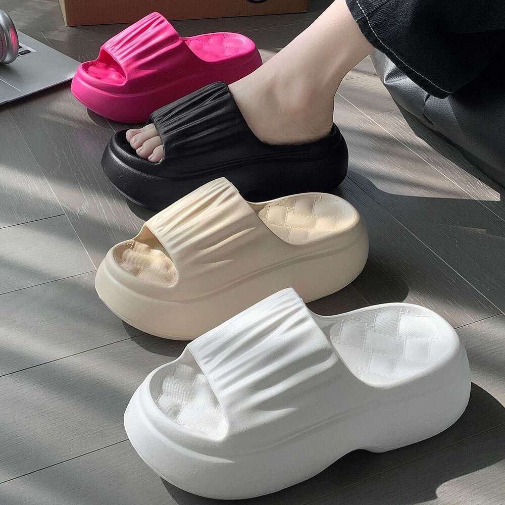 Thick-Soled Slippers for Women, Summer New EVA Fashion Versatile Height-Increasing Non-Slip Cushioned Beach Sandals