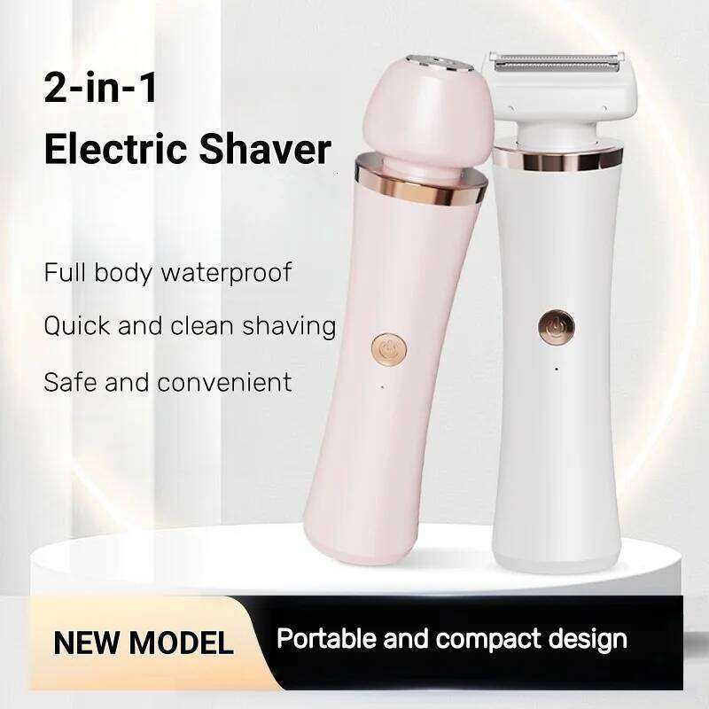 2 in 1 Waterproof Razors Bikini Trimmer Cordless Body Shaver for Women Electric Hair Removal Easy Cleaning