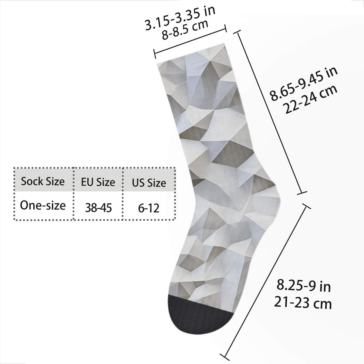 Geometric Triangle Pattern Unisex Tube Sock C118