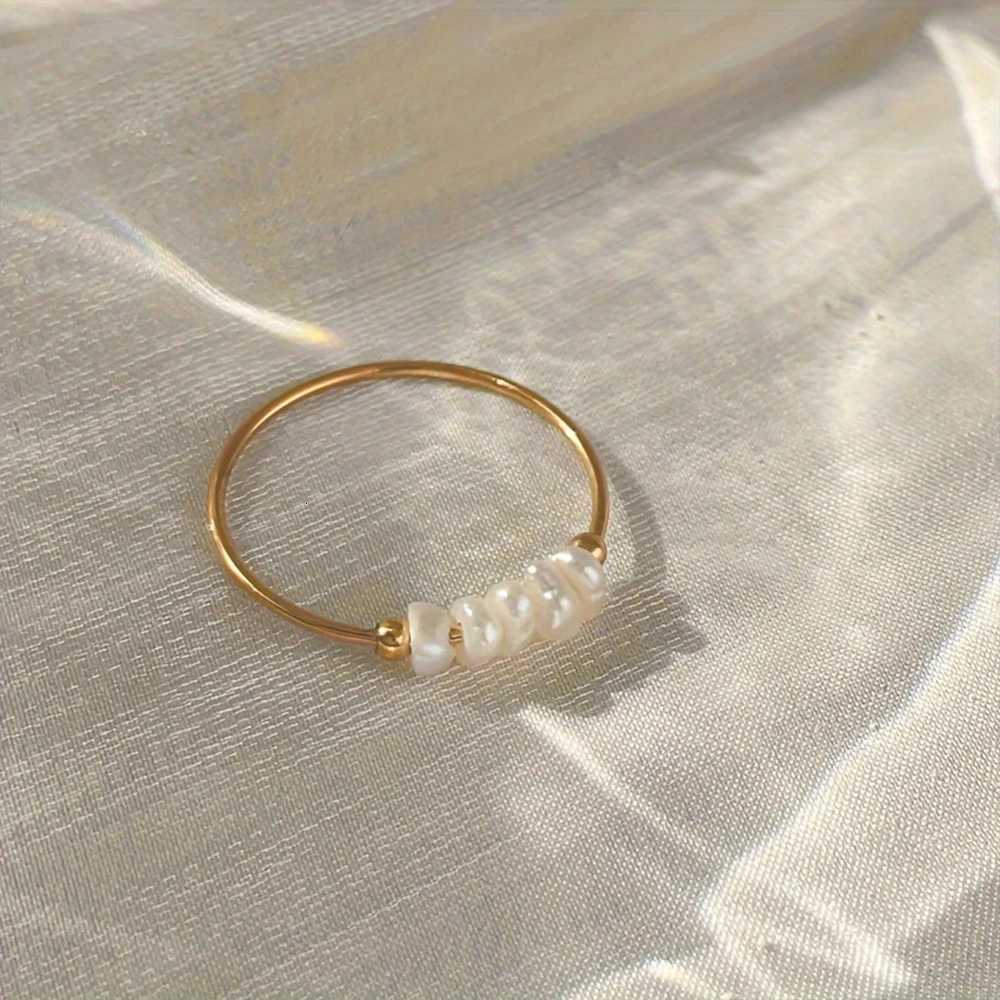 emanco fashion freshwater pearls high quality stainless steel gold-plated round rings holiday jewelry gifts wholesale y250730