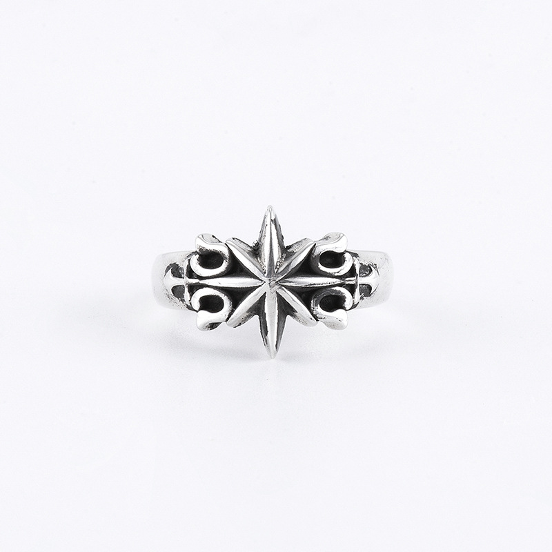 Hip Hop Designer Rings for Men Women Original Design Hexagram Star Ring S925 Silver Plated Retro Personalized Rings Niche Design Cool Wind Jewelry