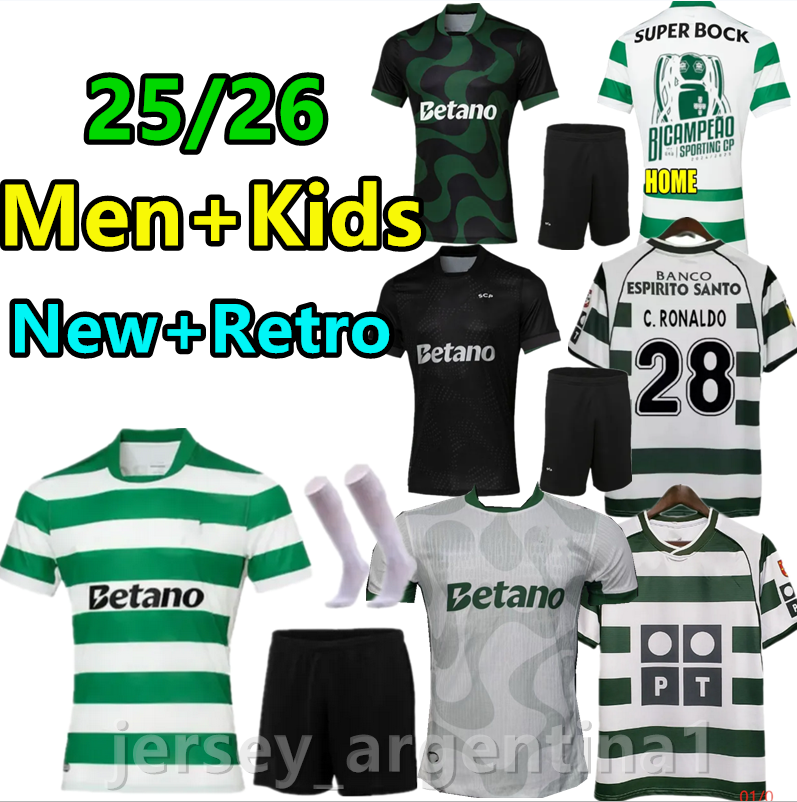 Sporting CP 25 26 LisboaS soccer jerseys Vietto ronaldo LisbonS Jovane Sarabia MATHIEU COATES ACUNA Stromp Men Kit Clube de football shirt 01 02 03 04 Retro CR7 kits