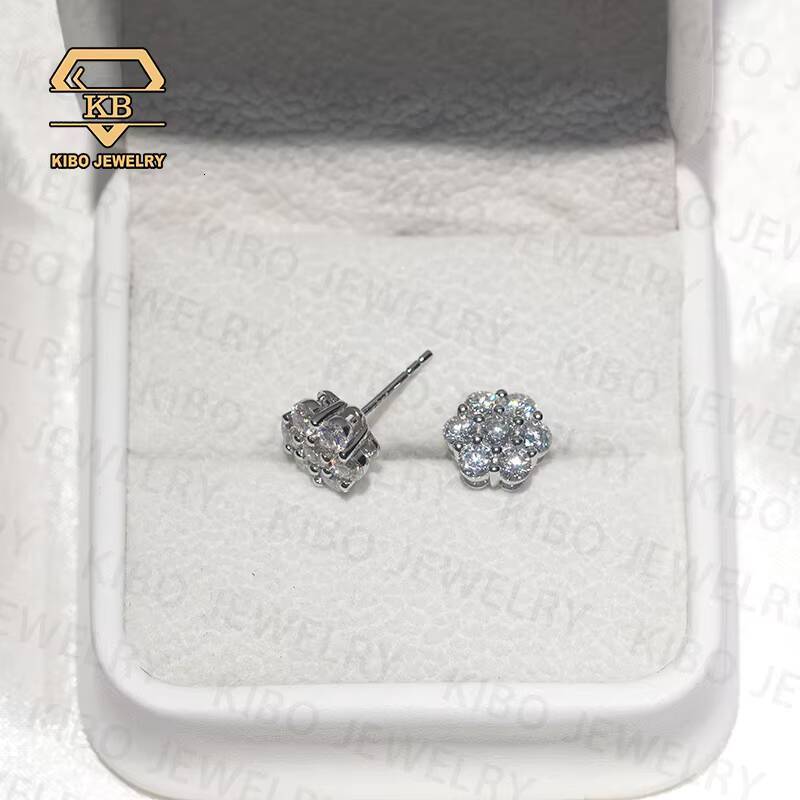 9MM Stud Earrings D Color VVS Moissanite 925 Silver Iced Out Luxury Moissanite Diamond Women Men Wholesale Fashion Jewelry