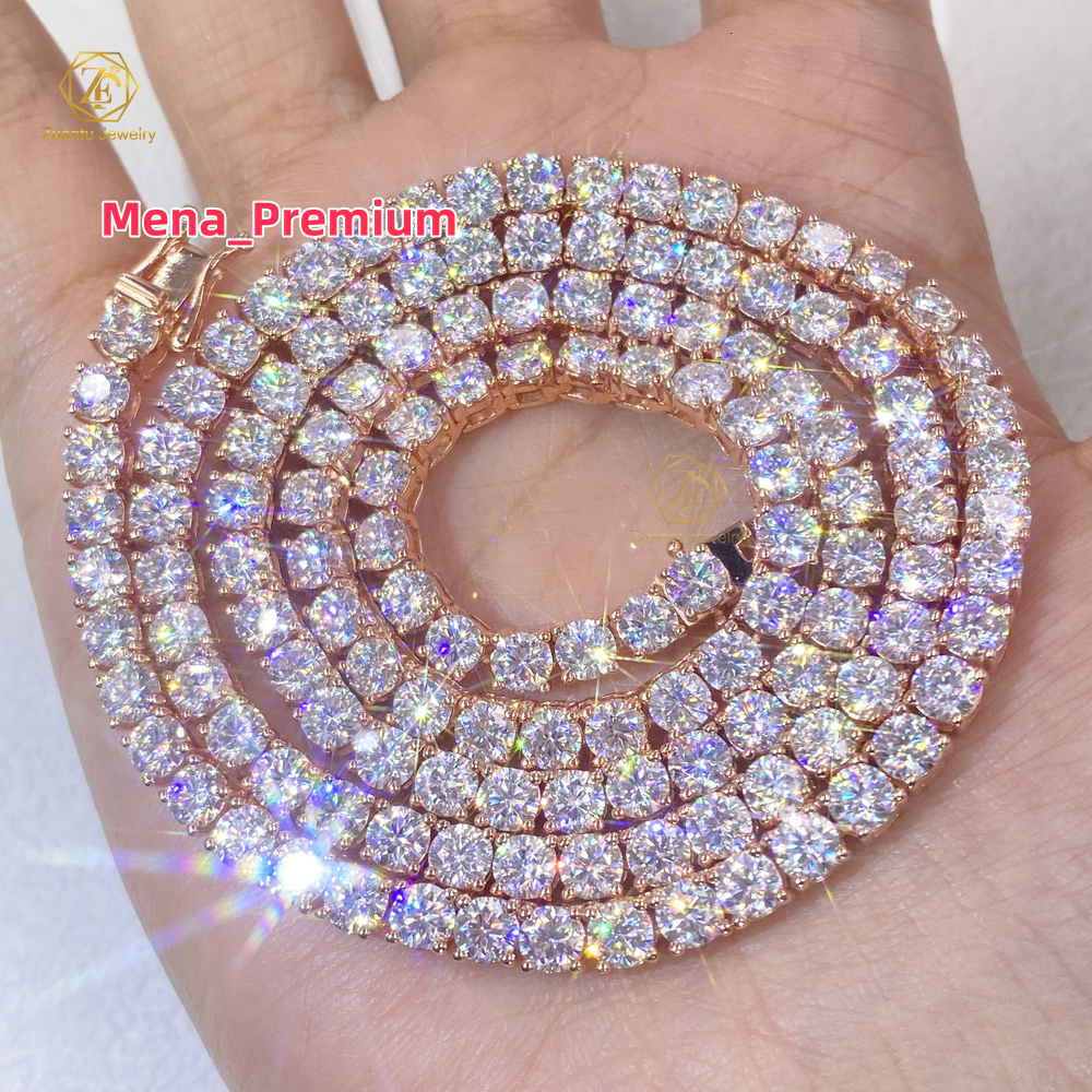 High Quality Fast Delivery Moissanite Tennis Chain Shining Brightly D VVS for Women/Men 2mm 3mm 4mm 5mm 6.5mm Necklace