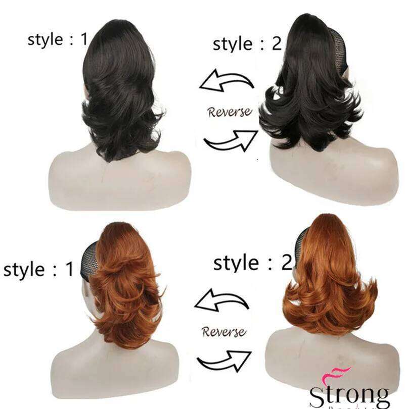 Strongbeauty 12" Curly Styled in Claw Ponytail Hair Extension Dual Use Synthetic Hairpiece 125g with a Jaw/claw Clip