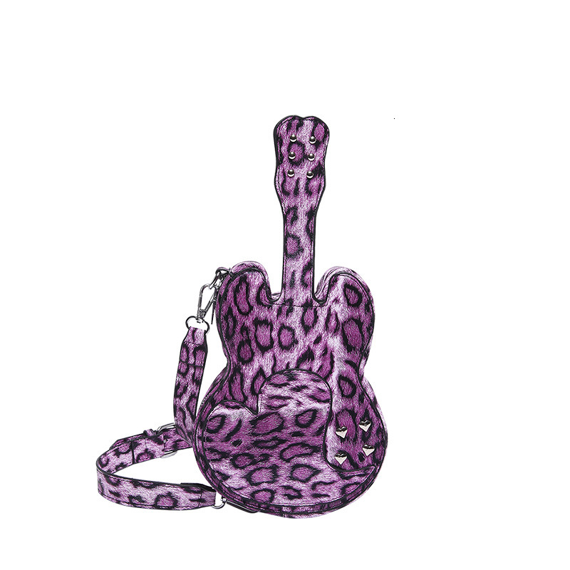 Niche Design Guitar 2024 Summer New Women's Personality Leopard Print Shoulder Fashion Hot Girl Crossbody Bag Trendy ddmymoon