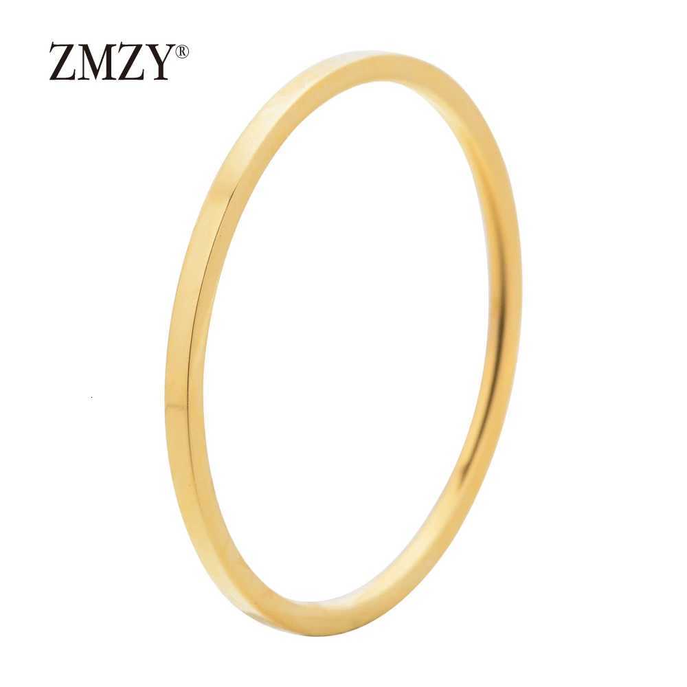 1mm ZMZY Round Rings For Women Thin Stainless Steel Wedding Ring Simplicity Fashion Jewelry Wholesale y250730