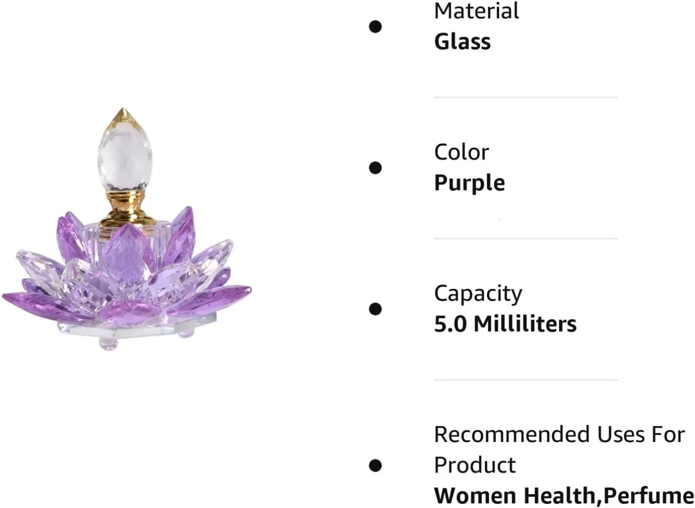 Vintage Refillable Perfume Bottle Crystal Purple Empty Lotus Flower Figurines Glass Gift for Her Girlfriend Wife Home Decoration 250726