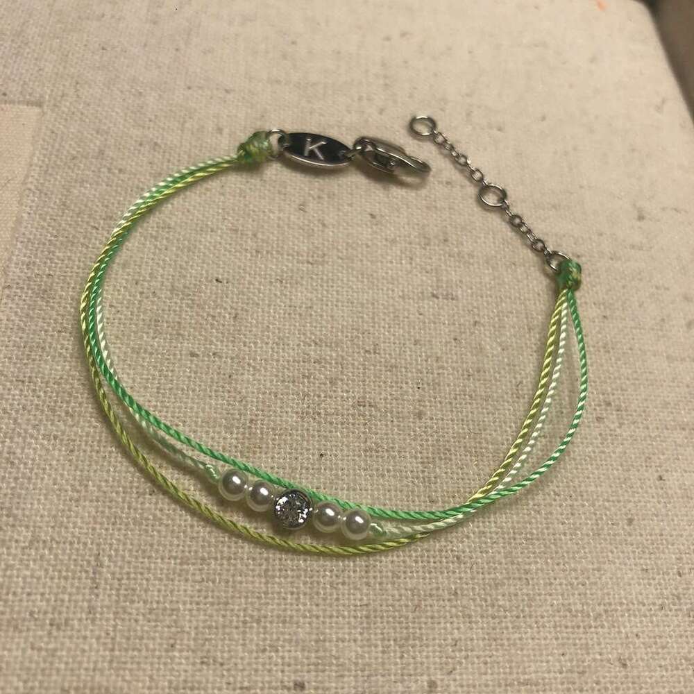 Titanium Steel French Red Rope Single Dia Multi-Rope Pearl Dopamine Niche Simple Layered Wear Non-Fading Handmade Weaving