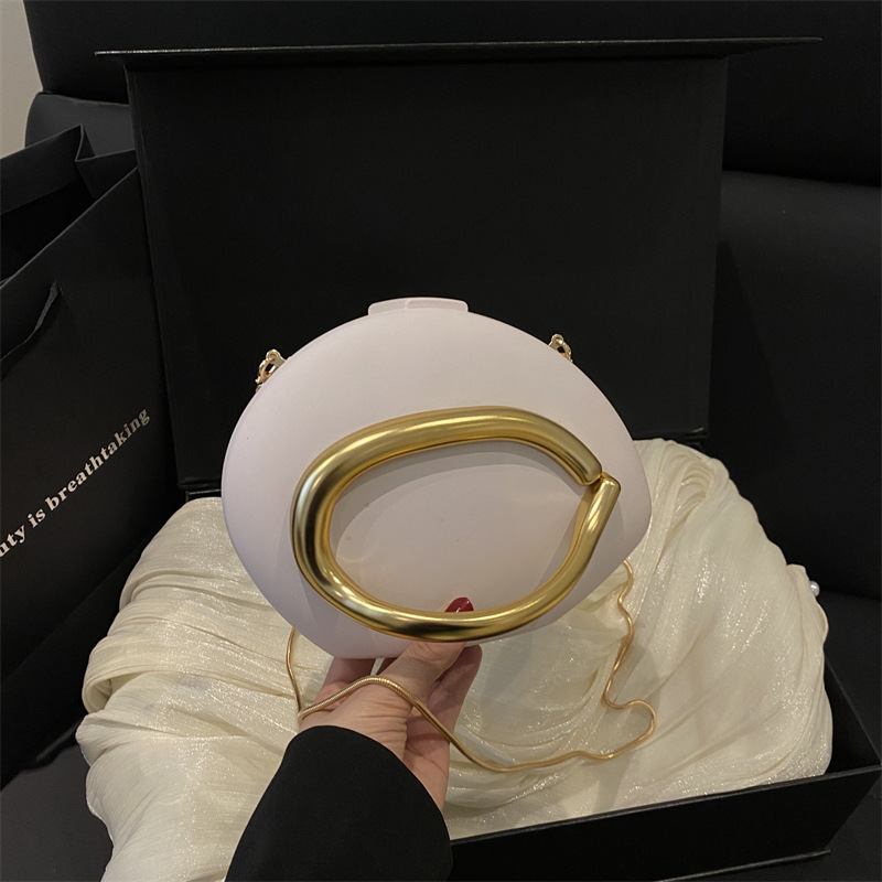 2025 New Acrylic Trendy Party Evening Bag for Women with Metal Chain, Single Shoulder Crossbody Clutch ddmymoon