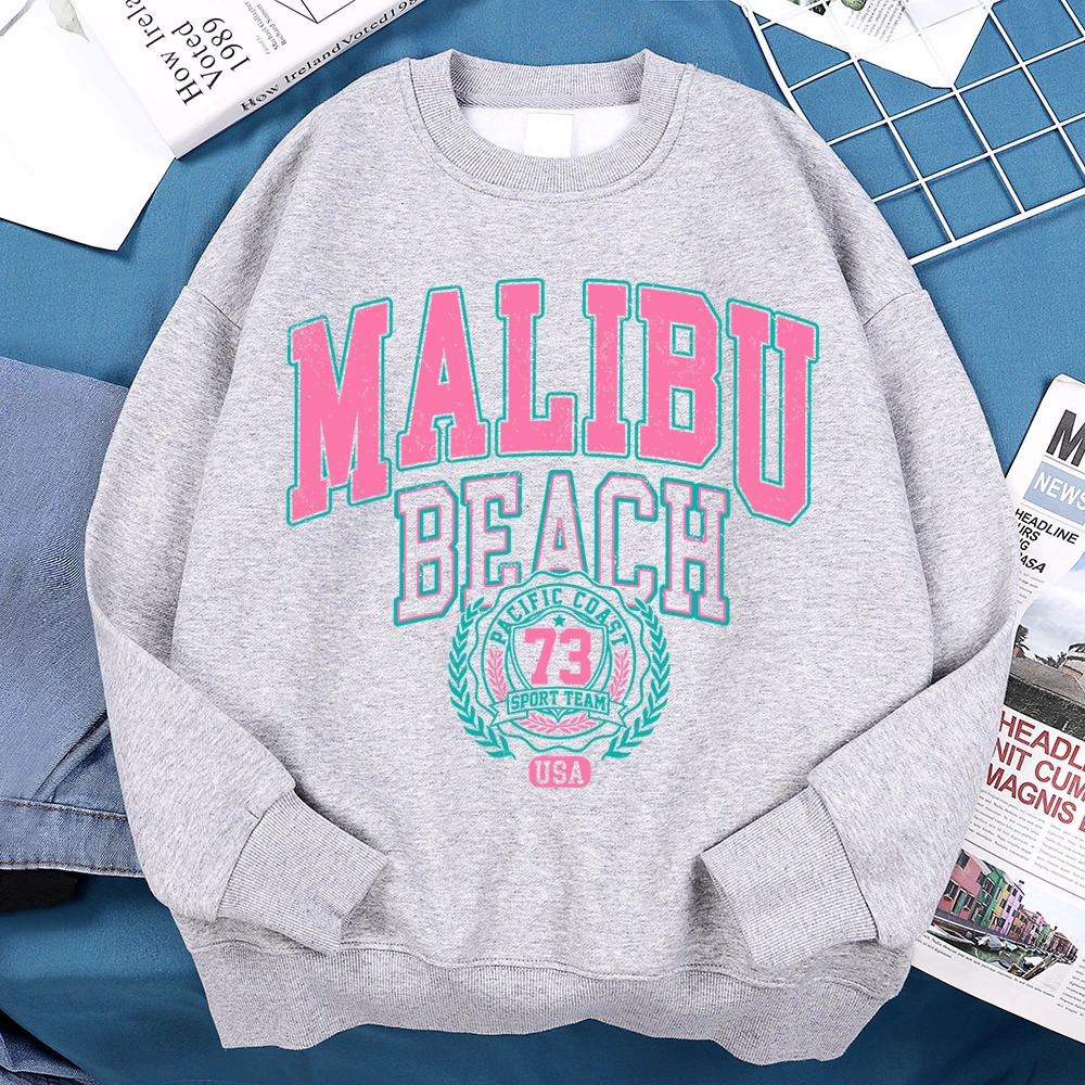 Malibu Beach Usa 73 Hoodie Men Women Loose Sweatshirt Creativity ONeck Hoodies Street Fashion Oversize Hoody Couple Sportswear 250729