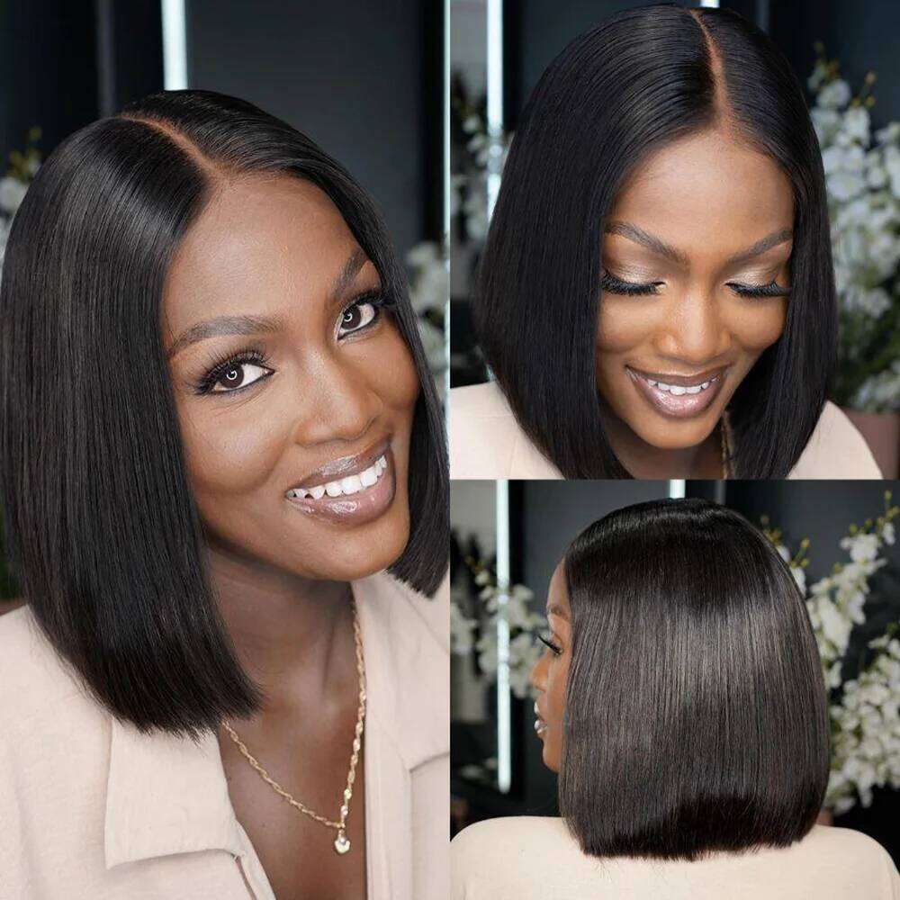 13x4 Frontal for black Women HD Bob Lace Front Human Hair Glueless Wigs Pre Plucked Wig
