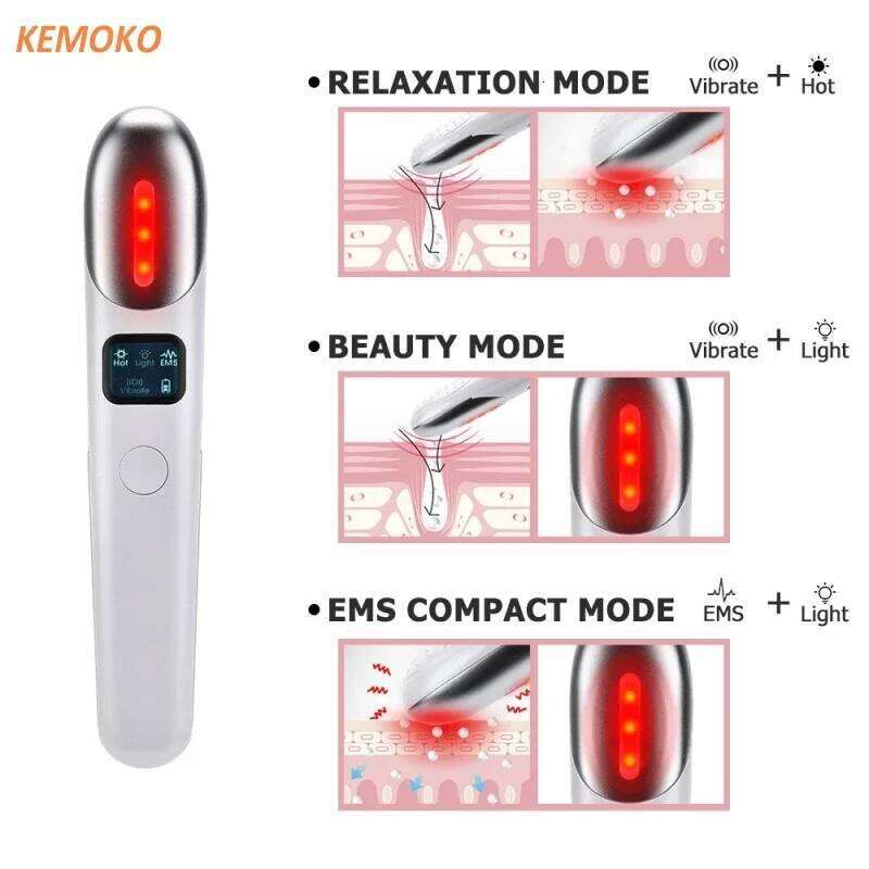 EMS Microcurrent Face Lifting Device Red Light Facial Wand Neck Massager Relax Eye Dark Circles Puffiness Skin care Beauty