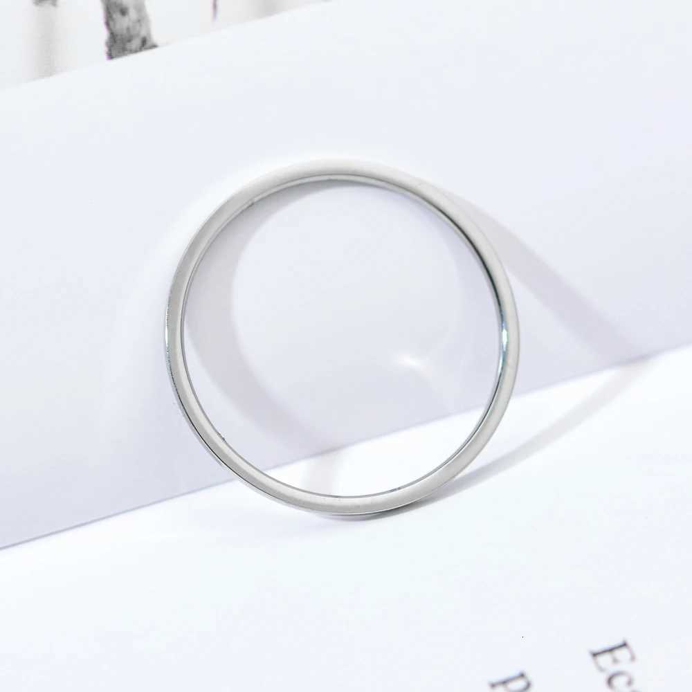 1mm ZMZY Round Rings For Women Thin Stainless Steel Wedding Ring Simplicity Fashion Jewelry Wholesale y250730