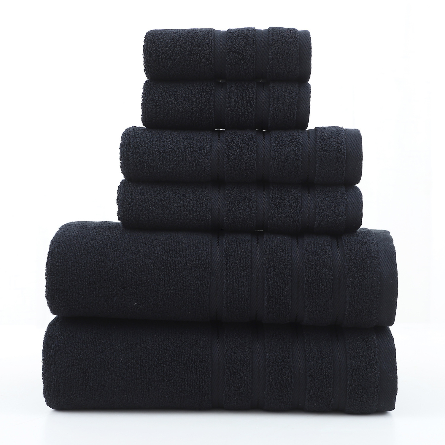 Solid 1/3/6-Piece Bath Towel Set Cotton Textured Bathroom Towel Sets Hand and Washecloth Set 240823