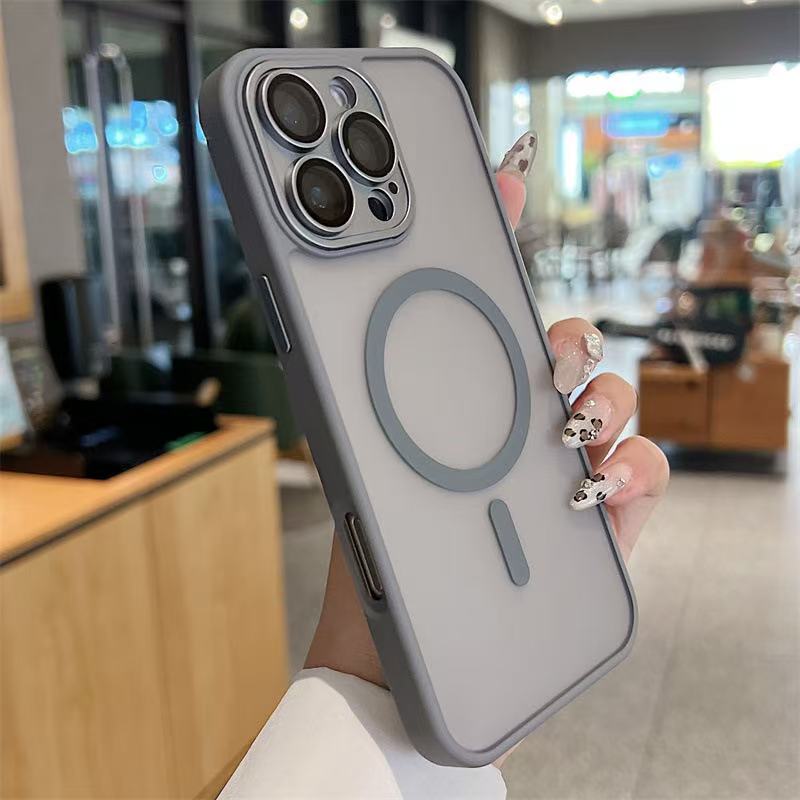 Strong Magnetic Transparent Acrylic Hard Phone Case Camera Protector Metal Keys Slim Shield for iPhone 16 15 14 13 12 11 Pro Max