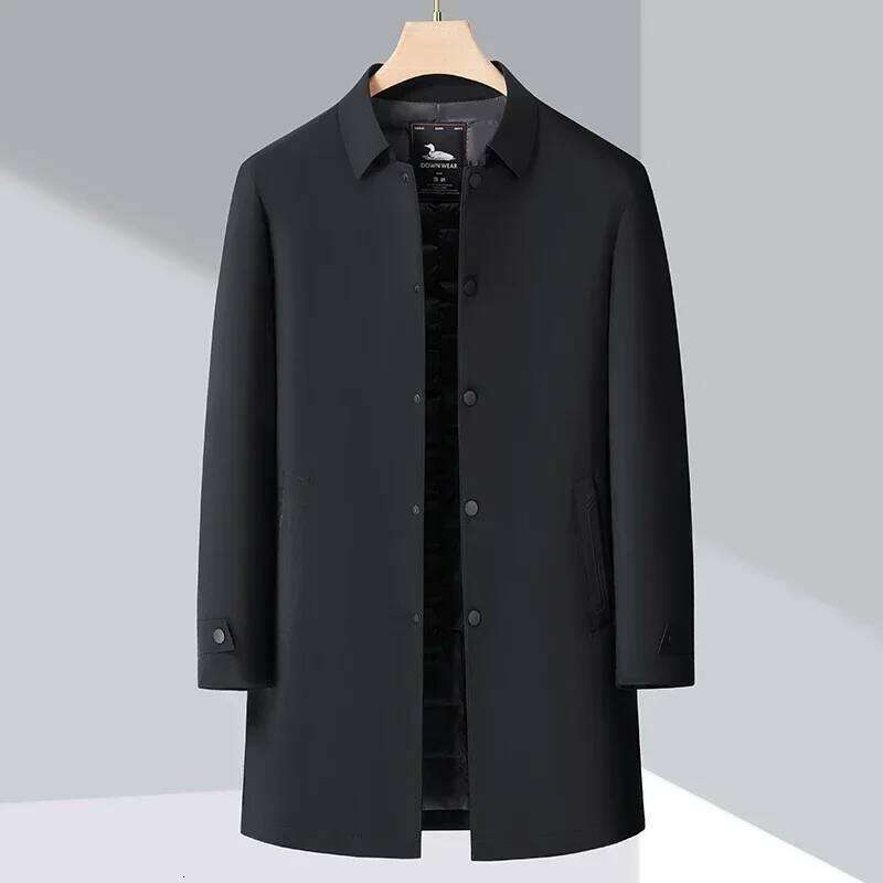 High-End Jacket Men's Winter Business Casual Mid-Length Lapel 90 White Duck Down Parka Male Clothes Thick Warm Coat MDNG
