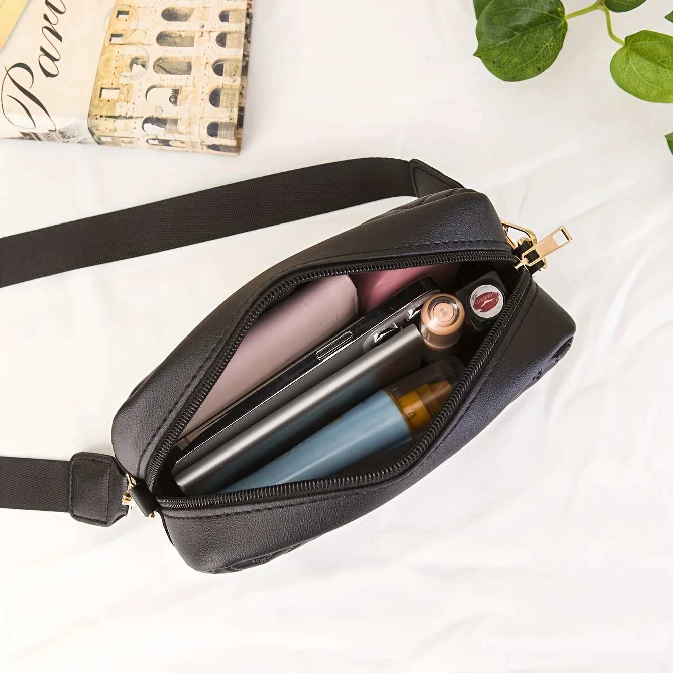 Minimalist Mini Fashionable Quilted Crossbody Bag Wallet Trendy PU Shoulder Bag WOMENS Casual Handbag and Mobile Phone Wallet Y250730