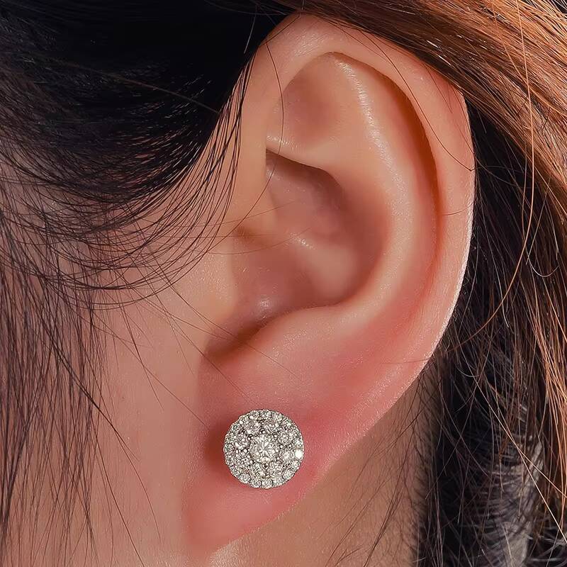 D Color Sparkling Round Cut Moissanite Diamond Earring Hypoallergenic 925 Sterling Silver Engagement Wedding Stud Earring