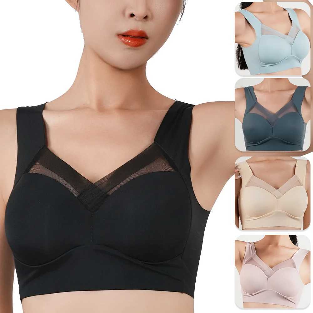 1pc Womens Ice Silk Minimizer Bras Large Size Underwear Seamless Lingerie Push Up Sport Thin Cup Sexy Mesh Yarn Bra for Women Z250730