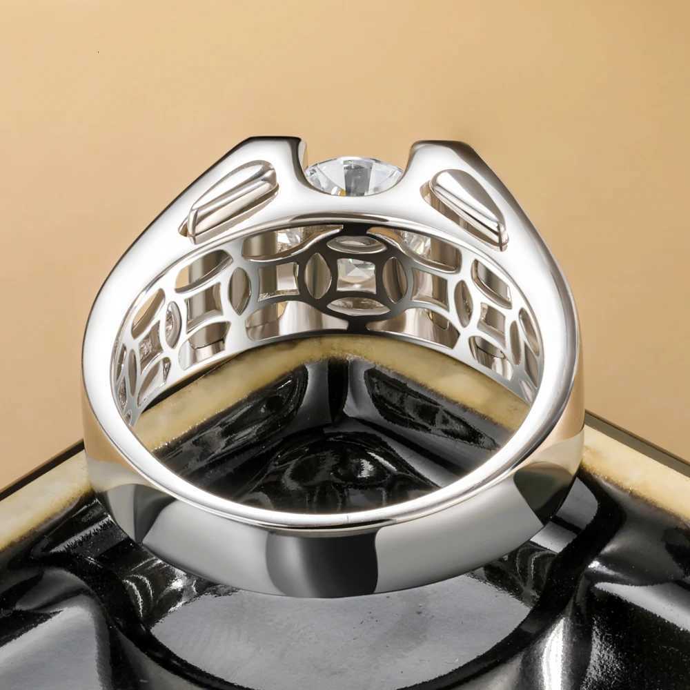 1ct/2ct D Color Moissanite Wedding Band For Men 925 Sterling Silver Sparkling Diamond Rings Luxury Jewelry Certified y250730