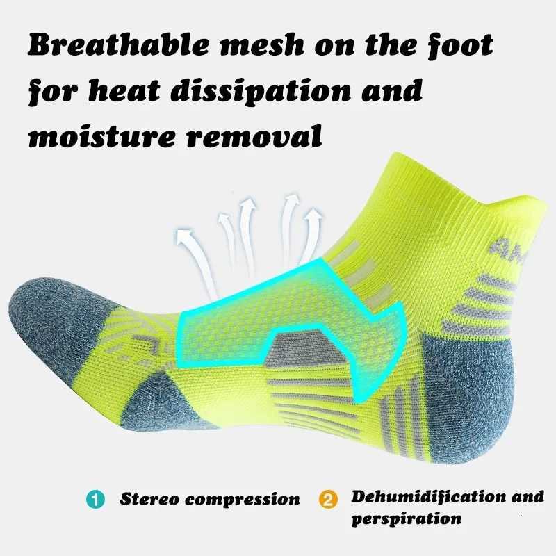 Professional Marathon Running Sock Men Women Sports Fitness Thickened Cushioned Short Tube Low Cut Boat Ankle Socks Professional Z250731